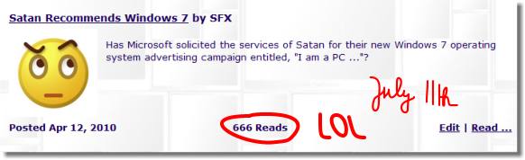 666 visitors to the satan windows page today!