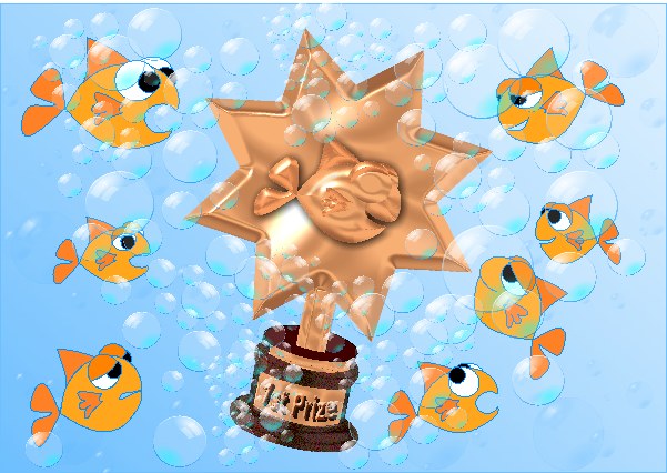 1st prize for stress relief, the stressfish trophy