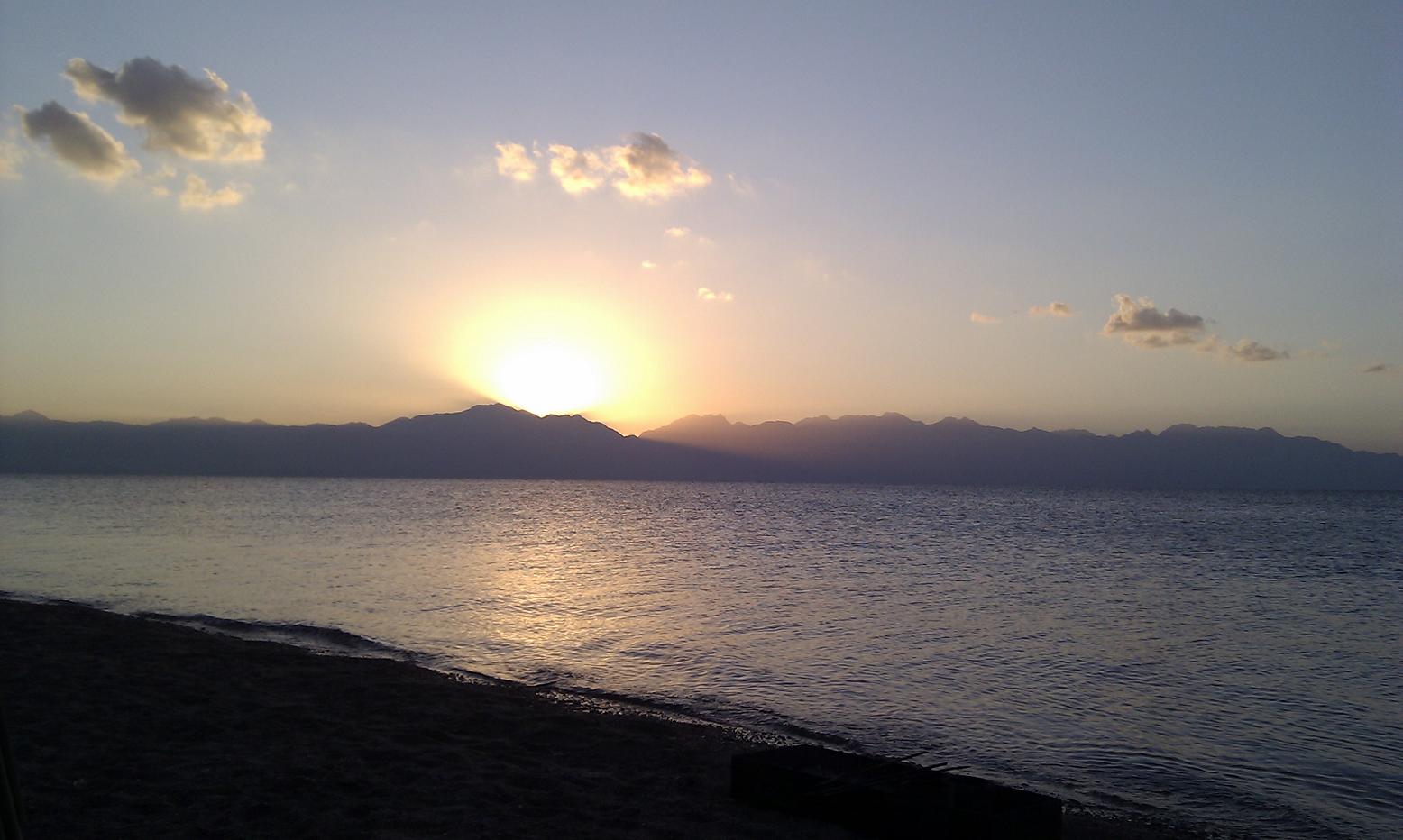 Sunrise over Saudi Arabia and the Gulf of Aqaba