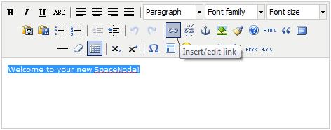 SpaceNode HTML Editor - Select Link