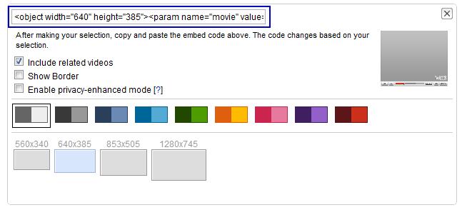 Change YouTube settings and copy the HTML