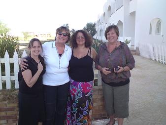 Jo Hogarty Gisele Bourgoin Sandra Hillawi Gisele Lapointe at the Red Sea Healing Retreat Guests at healing retreat Red Sea
