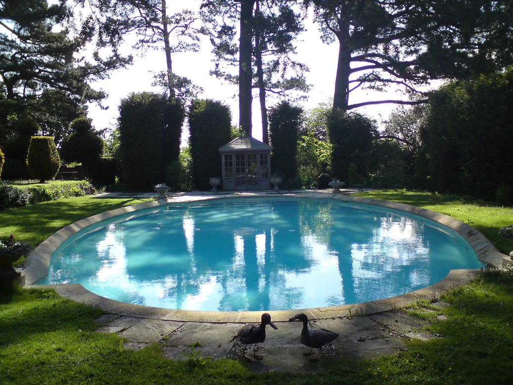 Outdoor pool at Sedgwick Park House our Uk retreat venue