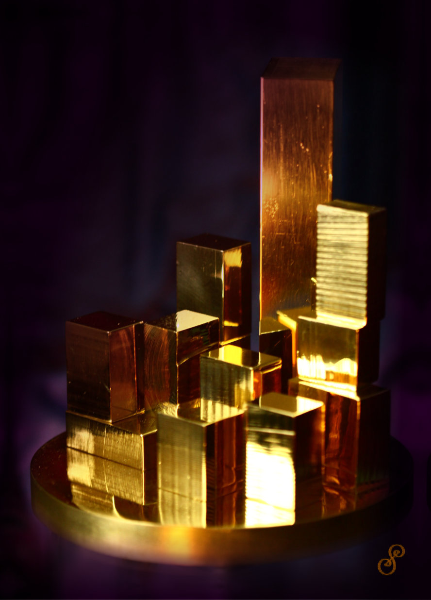 City of Gold Sculpture on dark background